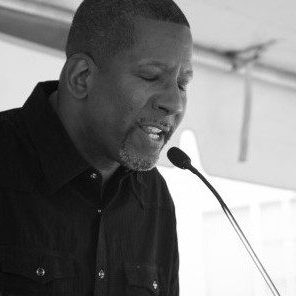 Man speaking in microphone